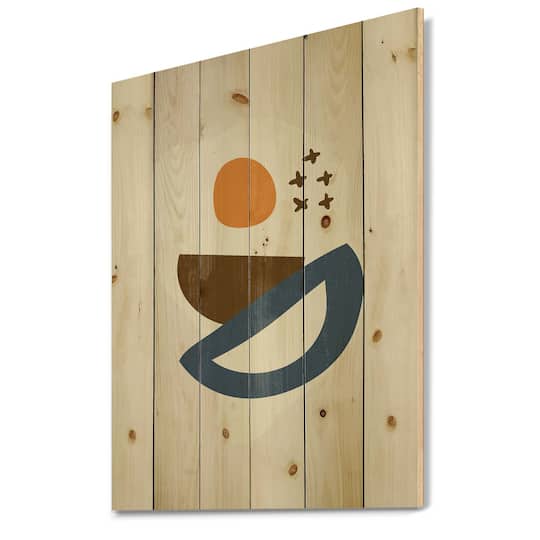 Designart - Abstract Sun Moon Geometric Print I